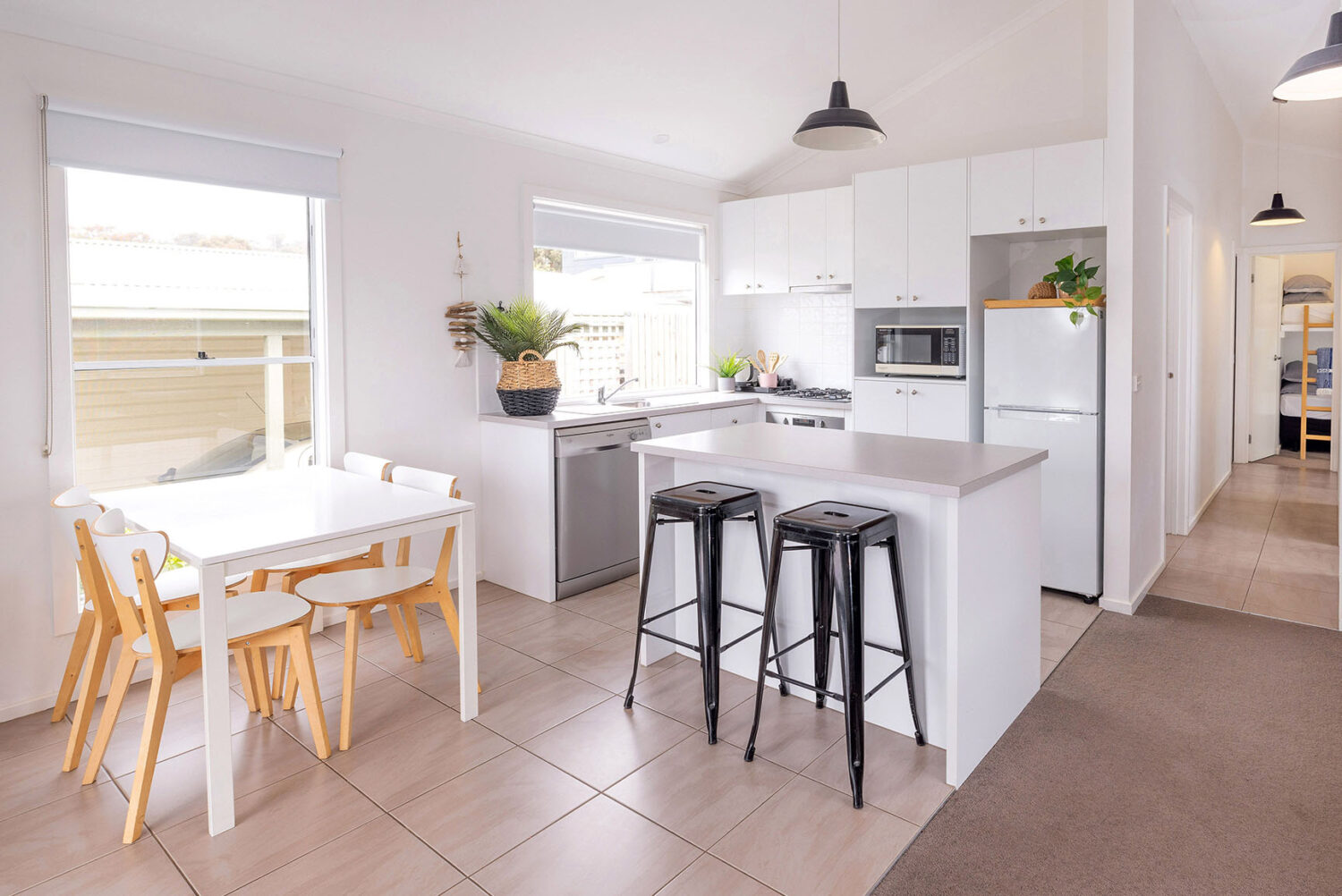 BIG4 Anglesea - Kitchen and Dining Area in the 3 Bedroom Cabin